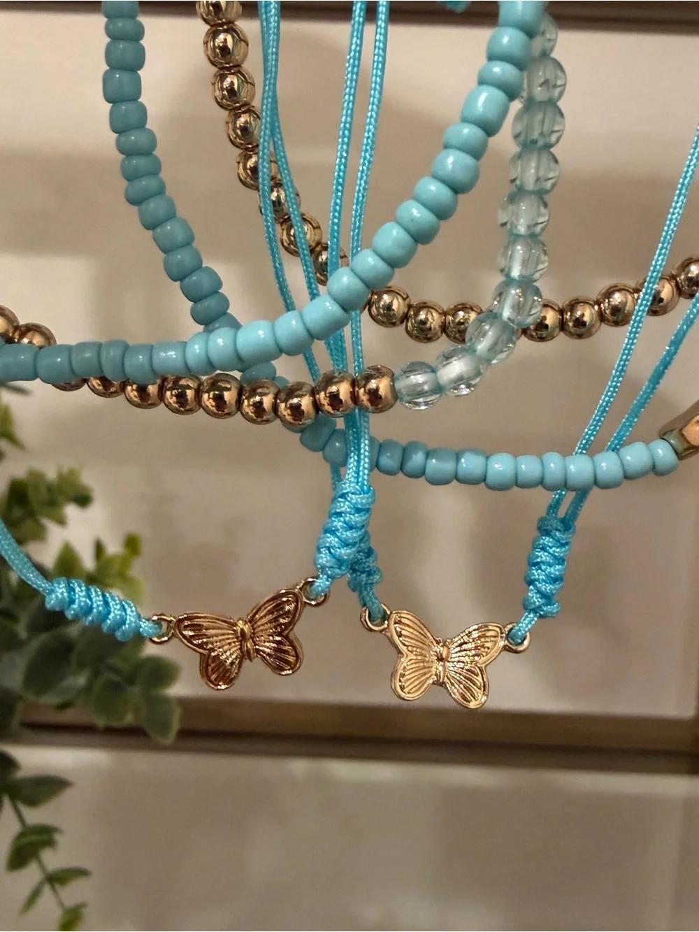 Turquoise and Gold Layered Bracelet Set
